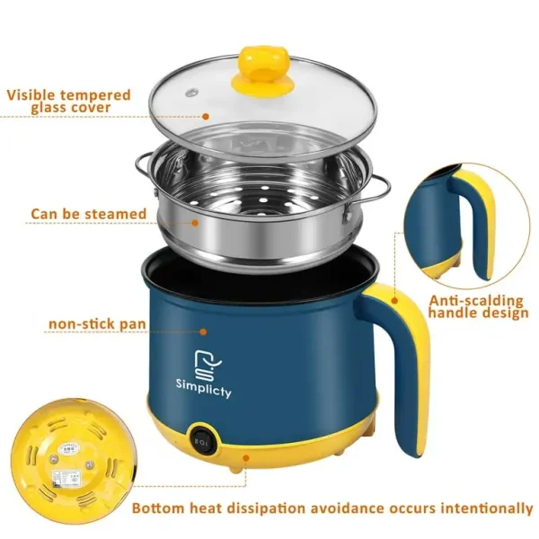 Simplicity Portable Electric Multicooker Cooking Pot - Image 3